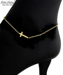 ICFTZWE Fashion Anklet Rostfritt stål Kvinnliga fotillbehör Stylish Gold Silver Lucky Anklets For Women Best Gifts2500180