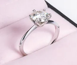 Moissanite Sterling Silver S925 Wed Ring 05 Karat Classic Six Claw Diamond Engagement Promission for زوجين هدية عيد ميلاد 8505905