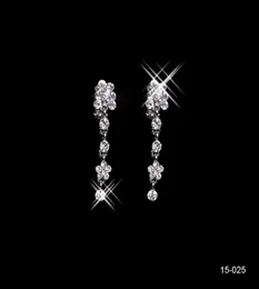 15025 Holy Rhinestone Crystal Four Leaf Clover Earring Halsband Set Bridal Party Lobster Clasp Billiga juveluppsättningar för PROM Evening9766495