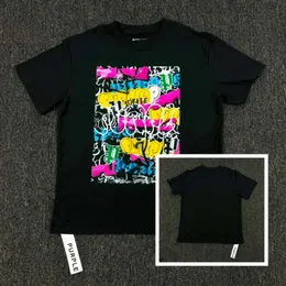 Luksusowa męska koszulka fioletowa marka koszulki Punk Punk T-shirt Designer T-shirt moda okrągła szyja Krótkie rękawie wzór bawełny oddychający swobodny lato Magliette 793