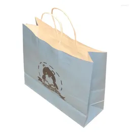 Gift Wrap 32x25x11cm Custom Printed Recyclable Logo Kraft Paper Bags