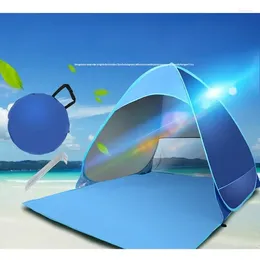 Tält och skydd 2024 Toppstrandtält UV -skydd Big Portable Sun Paraply Waterproof Windproof Instant Easy Outdoor Cabana Fit For Handing