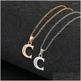 Pendant Necklaces All 26 English Letters Fashion Lucky Necklace Alphabet Initial Sign Mother Friend Family Name Gift Jewelry Drop Deli Dhm1V