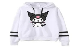 Kuromi Anime Onegai My Melody Merch Hoodies senza tasca barre parallele Selta Festa Donna Man Clothes9589697