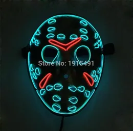 Friday the 13th The Final Chapter Led Light Up Figure Mask Music Active EL Fluorescent Horror Mask Hockey Party Lights T2009072512106