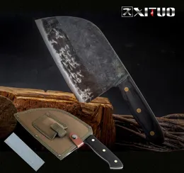 Xituo el yapımı dövme şef bıçağı yüksek karbon kaplı çelik Çince cleaver mutfak bıçakları kıyıcı et dilimleme nakiri gyouto alet cn7164798
