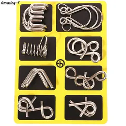 AHYUAN 24 Pack Metal Brain Teaser Puzzles IQ Wire Metal Puzzles With Paper Box Gift Package Fidget Toys Educational Puzzle Games Toys Magic Trick Toy Party Favors For Kids Adults Challenge