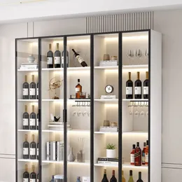Garrafista de garrafas Armário de vinho Plataforma de parede de madeira Armário de vinho Oak bar mobile whisky mobile mobiliário de barra de barra