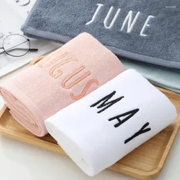 Towel Embriodered Letters Face Pure Cotton Soft Rectangle Towels Good Absorption Simple Creative Kids Adults For Home Bathroom