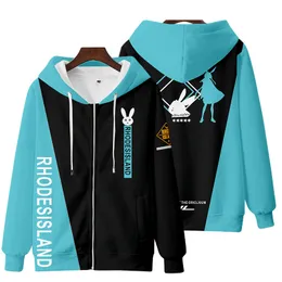 Game Arknights 3D Zipper Hoodies: Cozy Rhodes Island Cosplay