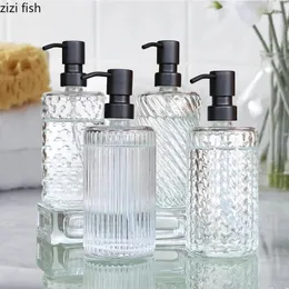 Flytande tvål dispenser glas lotion flaska rostfritt stål pumphuvud emulsion badrumstillbehör schampo duschgel flaskor