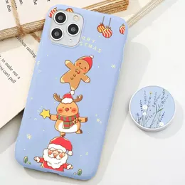 iPhone 14 11 12 13 Mini Pro XS Max 8 7 6 6S Plus X XR Solid Candy Color Case 용 Merry Christmas Phone Case Case