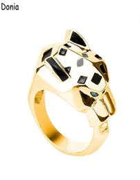 Donia Jewelry Luxury Ring European e American Fashion esmalte o olho verde leopardo Copper Microinlaid Zircon Designer Gift2244479
