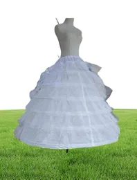 6 hoops stål med puffy tyll petticoat crinoline underskirt glider för bröllopsklänning quinceanera bollklänning jupon tarlatan7368491