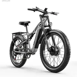 Bicicletas Ride-Ons Shengmilo S600 Bicicleta Elétrica adulta 2000W com dois motores 48V17.5AH 840WH Battery26 polegadas de largura Mens Mountain E Bike L47