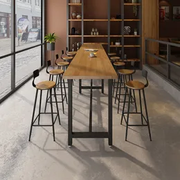 Barman Yüksek Bar Yemek Masası Uzun Ahşap Minimalist Bistro Bar Saya Masa Midcentury Tasarım Muebles De Cocina Ev Mobilya