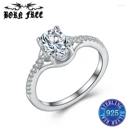 Con pietre laterali anelli femminili argento sterling anello di dito semplice anillos mujer bague femme gioielli bijoux en argent 925 donna di lusso di lusso