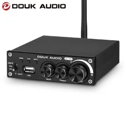 앰프 Douk Audio M1 Pro Hifi Bluetooth 5.0 스테레오 TDA7498E 전원 증폭기 무선 수신기 USB 플레이어 서브 우퍼 AMP 160W*2