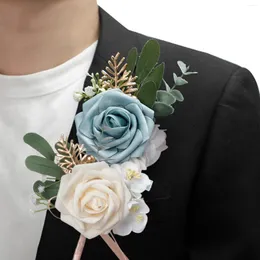 Decorative Flowers Wedding Products Bride And Champagne Artificial Flower Breast Accessories Event Dresses For Women Evening