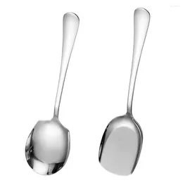 Utensílios de jantar colheres de talheres sopa de sopa de servir a porção de café de utensílio arroz de aço inoxidável