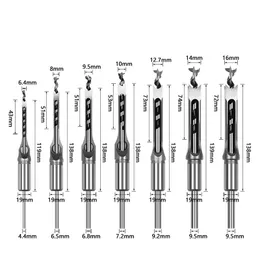 1/3/4PCS HSSツイストドリルビットスクエアオーガーMORISING CHISEL DRILLセットスクエアホール木工ドリルツールセットホール拡張ソー