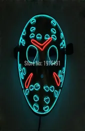Cuma 13. Son bölüm Led Light Up Şekil Maskesi Müzik Aktif El Floresan Korku Maskesi Hokey Parti Işıkları T2009073579682