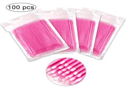100Pcsbag Disposable Eyelash Brush Lash Removing Swab Micro Brush MicroBrush Individual Eyelash Extension Supplies Makeup Tool5831330