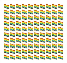 Cały 100pcs gejowskie szpilki dumy LGBTQ Rainbow Flag Brooch Pins for Ubrania Dekoracja H1018242B4350435