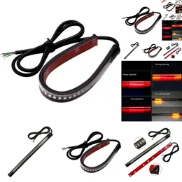 NEU 2024 2024 Motorradbeleuchtung 48LED Motorrad Lichtstange Streifen Schwanz Blinker Leuchte DRL Amber White Moto Blinker Ringgabelstreifenblinde Blinker 12V