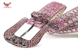 أحزمة أحزمة Werter Rhinton Women Colorful Sudded Skull Bling Fashion Pink Belt Simon62915941603135