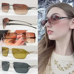 24SS Brand Panther Sunglasses CA0537 مصمم نساء مستطيلات المعادن المعدنية بدون إطار نظارة شمسية UV400 استقطاب حماية الضوء سيدة تناسب نظارات التسوق