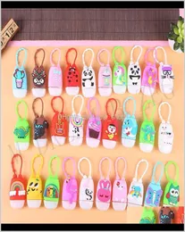 Party Favor 30 ml Sanitizer KeyChain Silcione Cartoon Mini Cover Gel Hand Soap Bottle Holder With Refillable Travel Ilzj6 CBHWR6682548