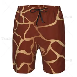Shorts maschile uomo spiaggia corta drettrinatura rapida nuoto baule oro giraffa costumi da bagno costume da bagno