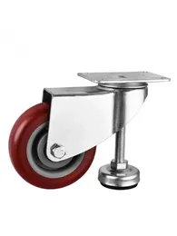 1 PC imballaggio da 4 pollici di regolazione orizzontale Ruota di medie dimensioni di giujube Red PVC regolabile con tazza di piede