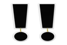 Mode super große schwarze weiße weiße Acrylsymbolausrufepunkte Dangle Ohrring für Frauen trendy Schmuck Hyperknochen Accessoires2413758