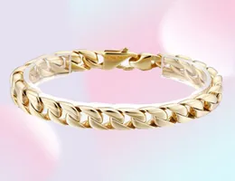 23 cm 9 Zoll 12mm Gold Fashion Edelstahl Kubaner Bordsteinkette Kette Armband Frauen Herren Judenly Silve Gold244N8204402