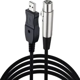 Mikrofon anpwoo USB do XLR wbudowany kabel karty dźwiękowej USB do XLR USB Kabel rejestrujący 3-metrowy drut miedziany