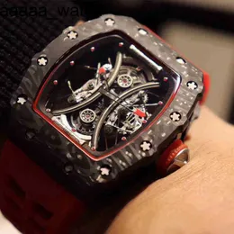 Richardmill Watch Date Luxury Wristwatch Business Leisure RMS53-01 Automatisk mekanisk röd kolfiberband man