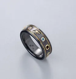Banda de cluster de cerâmica branca preta anéis de baguea anilos para homens e mulheres casas de casal de casas de jóias de joias do presente8960939