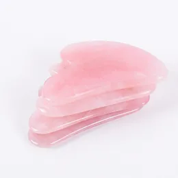 Doğal Gül Kuvars Gouache Kazık Gua Sha Massager Araçları Jade Stone Yüzce Slimci Güzellik Gözü Boyun İnce Asansör Kırışıklık Spa