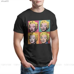 Felpa con cappuccio da uomo Felpate alternative vintage opere d'arte divertenti Andy Warhol Marilyn Classica maglietta da uomo Abbigliamento Homme Cool Tshirt grafico Short Sleevel2403