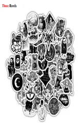 Üç Ratel 50 PCS Siyah ve Beyaz Gotik Tarz Kız Kafatası Sticker Graffiti Çıkartma Dizüstü bilgisayar bagajı Araba Stil Gitar2129801