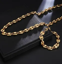 Chains Vintage Stainless Steel Coffee Bean Necklace For Men And Women 11mm60cm Pig Nose Titanium Jewelry Gift4534919