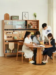 Sideboard in legno massiccio nordico, piccola famiglia, armadio dispensa, armadio da cucina, mobile alto, armadietto del soggiorno