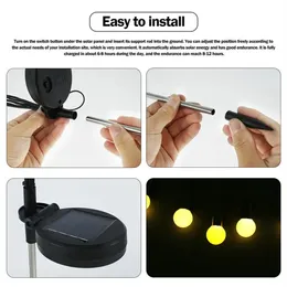 Solar Firefly Lights Outdoor Waterproof LED Garden Lawn Lamp Swing by Wind Sunlight Landscape Courtyard Patio Dekoration