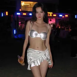 Vacanza tailandese haute couture sweetheart girl piccy gloss tessuto raccoglie sexy borse primaverili calci galline suoni da bagno femminile bikini am8h