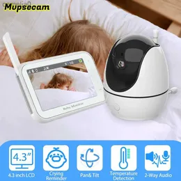 Babymonitore 720p 4,3-Zoll-Babyphone mit 1MP PTZ-Kamera Zwei-Wege-Audiosicherheits-drahtlosen Bildschirm und 24-Stunden-Batterie-Video-Intercom-Nachtvisionen-Visionc240412