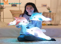 BookFong 45 cm Bunte LED LED Light Pillow Pushion süßer Delphin gefülltes Puppenspielzeug Mädchen Geburtstagsgeschenk 20125232S9931164