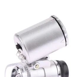 Taşınabilir Mini Cep 60x Mikroskop Elde Taşınan Cam Loupe UV Işık Para Birimi Dedektörü Kuyumcu Büyüteç LED Işık