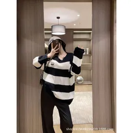 Frauenpullover Frühherbst Nischendesign Trendy Marke Striped College Style Sweater